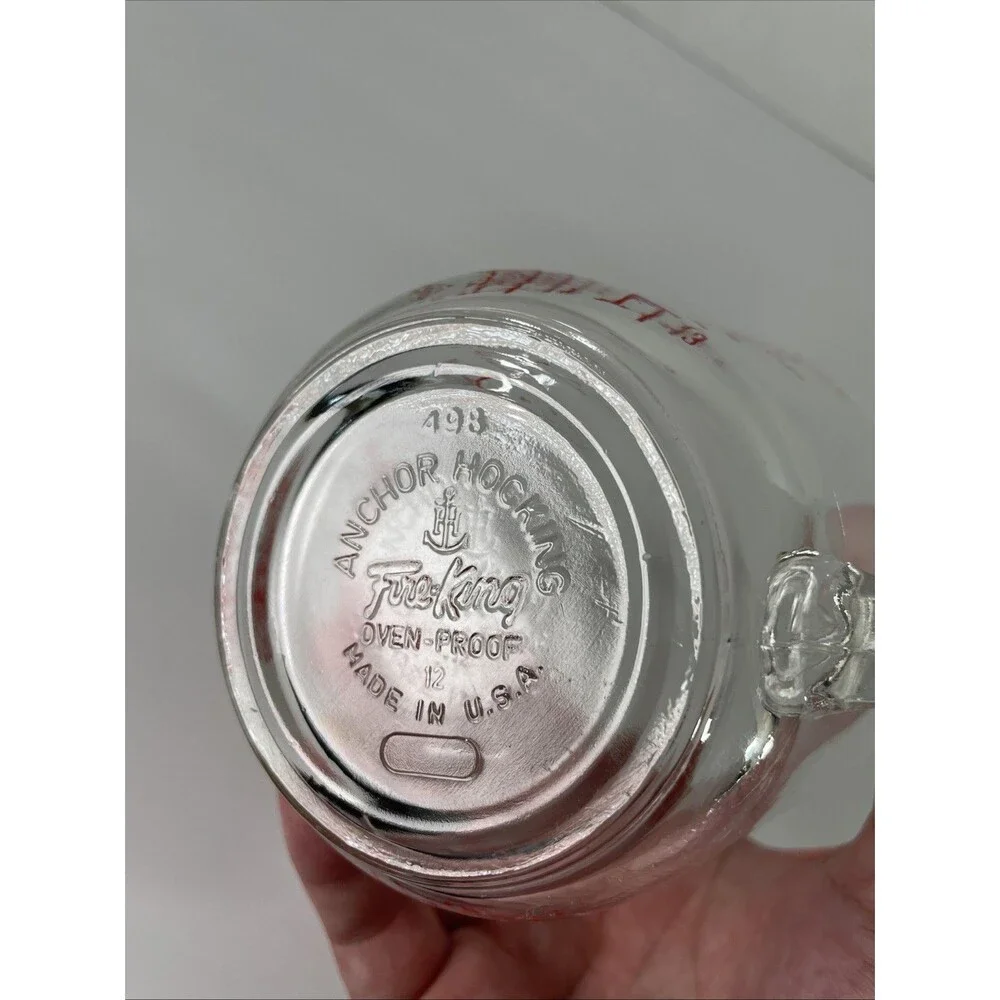 Vintage Anchor Hocking FIRE KING Measuring 2 Cup 1 Pint Glass Cool Logo # 498